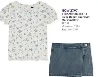 Babies 'R' Us 7 For All Mankind - 2 Piece Denim Skort Set - Marshmallow offer