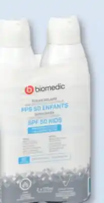Familiprix Biomedic continuous spray sunscreen SPF50 kids 177ml 2un offer