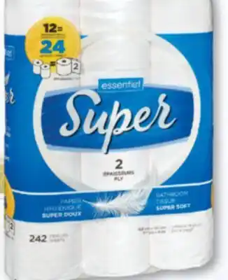 Familiprix Essentiel Super bathroom tissue super soft 12un offer