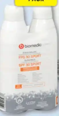 Familiprix Biomedic Sunscreen Sport, SPF, 30 or Kids, SPF 50, 2 x 177 ml offer