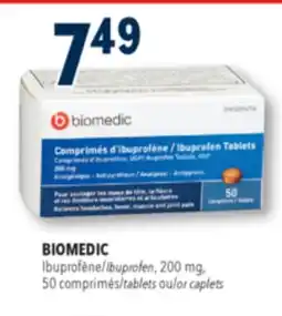 Familiprix BIOMEDIC Ibuprofen, 200 mg, 50 tablets or caplets offer