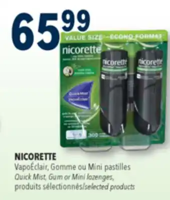 Familiprix NICORETTE, Quick Mist, Gum, Mini lozenges or Inhaler, selected products offer