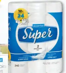 Familiprix ESSENTIEL, Bathroom tissue, 12 double rolls offer