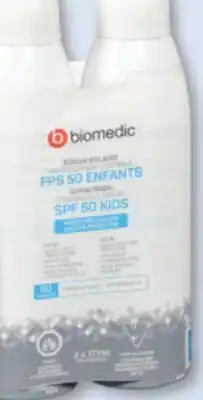 Familiprix BIOMEDIC, Sunscreen Kids SPF 50, 2 x 177 ml offer