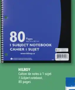 Familiprix HILROY 1 Subject notebook, 80 pages offer