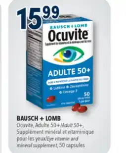 Familiprix BAUSCH + LOMB Adult 50+, Eye vitamin and mineral supplement, 50 capsules offer