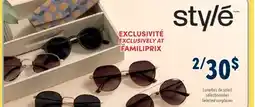 Familiprix style Selected sunglasses offer