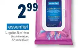 Familiprix ESSENTIEL, Feminine wipes, 32 units offer
