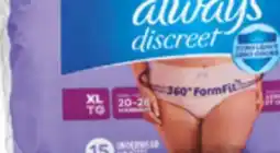 Familiprix Always Discreet underwear Maximum XL 15's offer