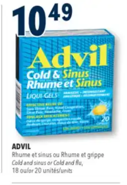 Familiprix ADVIL Cold and sinus or Cold and flu, 18 or 20 units offer