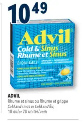 Familiprix ADVIL Cold and sinus or Cold and flu, 18 or 20 units offer