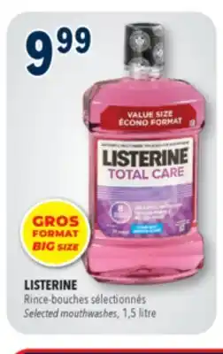 Familiprix LISTERINE Selected mouthwashes, 1,5 litre offer