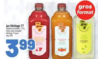 Metro JUS HÉRITAGE 77 | HÉRITAGE 77 JUICE offer