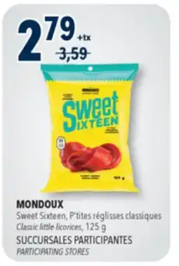 Familiprix MONDOUX Sweet Sixteen Classic little licorices, 125 g offer