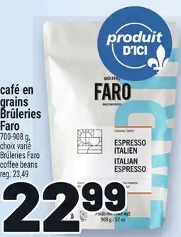 Metro CAFÉ EN GRAINS BRÛLERIES FARO | BRÛLERIES FARO COFFEE BEANS offer