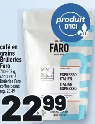 Metro CAFÉ EN GRAINS BRÛLERIES FARO | BRÛLERIES FARO COFFEE BEANS offer