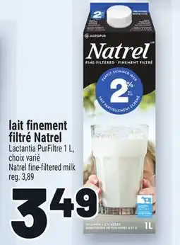 Metro LAIT FINEMENT FILTRÉ NATREL | NATREL FINE-FILTERED MILK offer