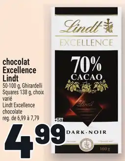Metro LINDT EXCELLENCE CHOCOLATE | LINDT EXCELLENCE CHOCOLATE offer