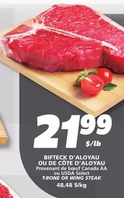 IGA T-BONE OR WING STEAK offer