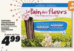 IGA LE PAIN DES FLEURS ORGANIC CRISPBREADS offer