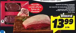 IGA TOP GOURMET STERLING SILVER MARINATED BEEF FLAP STEAK OR BEEF SIRLOIN CAP offer