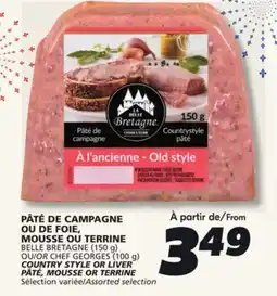 IGA COUNTRY STYLE OR LIVER PÂTÉ, MOUSSE OR TERRINE offer