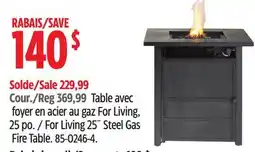 Canadian Tire For Living 25˝ Steel Gas Fire Table offer