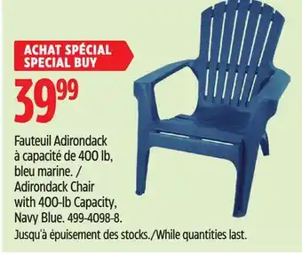 Canadian Tire Gracious-living Adirondack Chair with 400-lb Capacity, Navy Blue offer