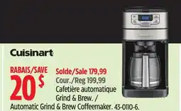 Canadian Tire Cuisinart Automatic Grind & Brew Coffee Maker offer