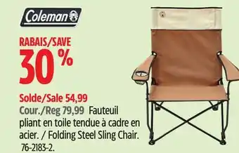 Canadian Tire Coleman Folding Steel Sling Chair offer