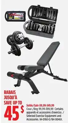 Canadian Tire Cap Barbell Selected Exercise Equipment and Accessories offer