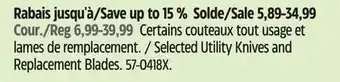 Canadian Tire OLFA Selected Utility Knives and Replacement Blades offer