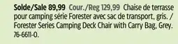 Canadian Tire Coleman Forester Series Camping Deck Chair with Carry Bag, Grey offer