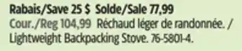 Canadian Tire Woods Lightweight Backpacking Stove offer