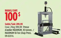 Canadian Tire MAXIMUM 10-Ton Shop Press offer