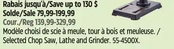 Canadian Tire Mastercraft Selected Chop Saw, Lathe and Grinder offer