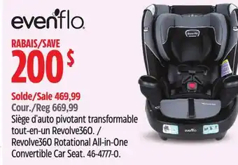 Canadian Tire Evenflo Revolve360 Rotational All-in-One Convertible Car Seat offer