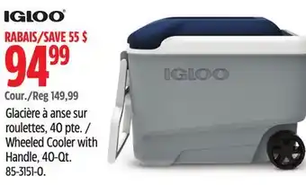 Canadian Tire Igloo Wheeled Cooler with Handle offer