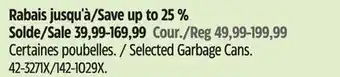Canadian Tire Selected Garbage Cans offer
