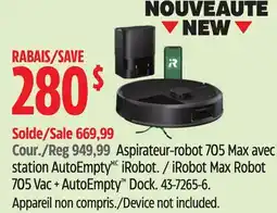 Canadian Tire iRobot Max Robot 705 Vac + AutoEmpty Dock offer