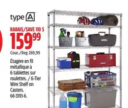 Canadian Tire type-a 6-Tier Wire Shelf on Casters offer