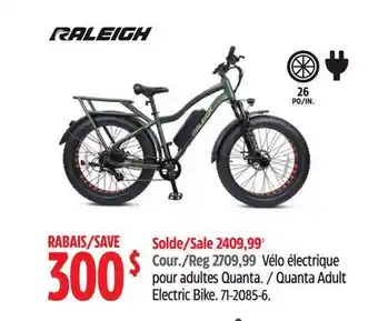 Canadian Tire Raleigh Quanta Adult Electric Bike offer