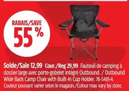 Canadian Tire Outbound Wide Back Camp Chair with Built-In Cup Holder offer