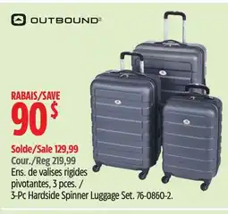Canadian Tire Outbound 3-Pc Hardside Spinner Luggage Set offer