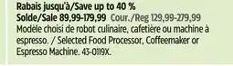 Canadian Tire Braun Selected Food Processor, Coffeemaker or Espresso Machine offer