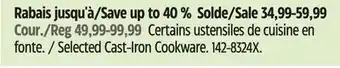 Canadian Tire Lagostina Selected Cast-Iron Cookware offer