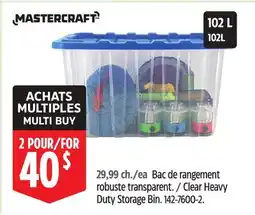 Canadian Tire Mastercraft Clear Heavy Duty Storage Bin offer