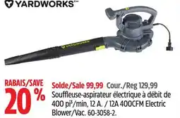 Canadian Tire Yardworks 12A 400CFM Electric Blower/Vac offer