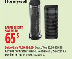 Canadian Tire Honeywell Selected Air Purifiers or Fan offer