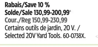 Canadian Tire Selected 20V Yard Tools offer